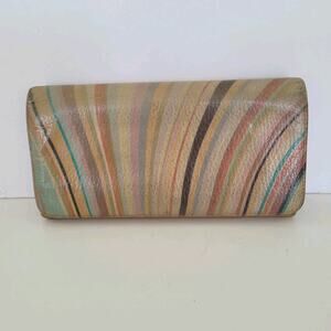 Paul Smith Designer Envelope‎ Card Bill Holder Wallet Colorful Leather Abstract